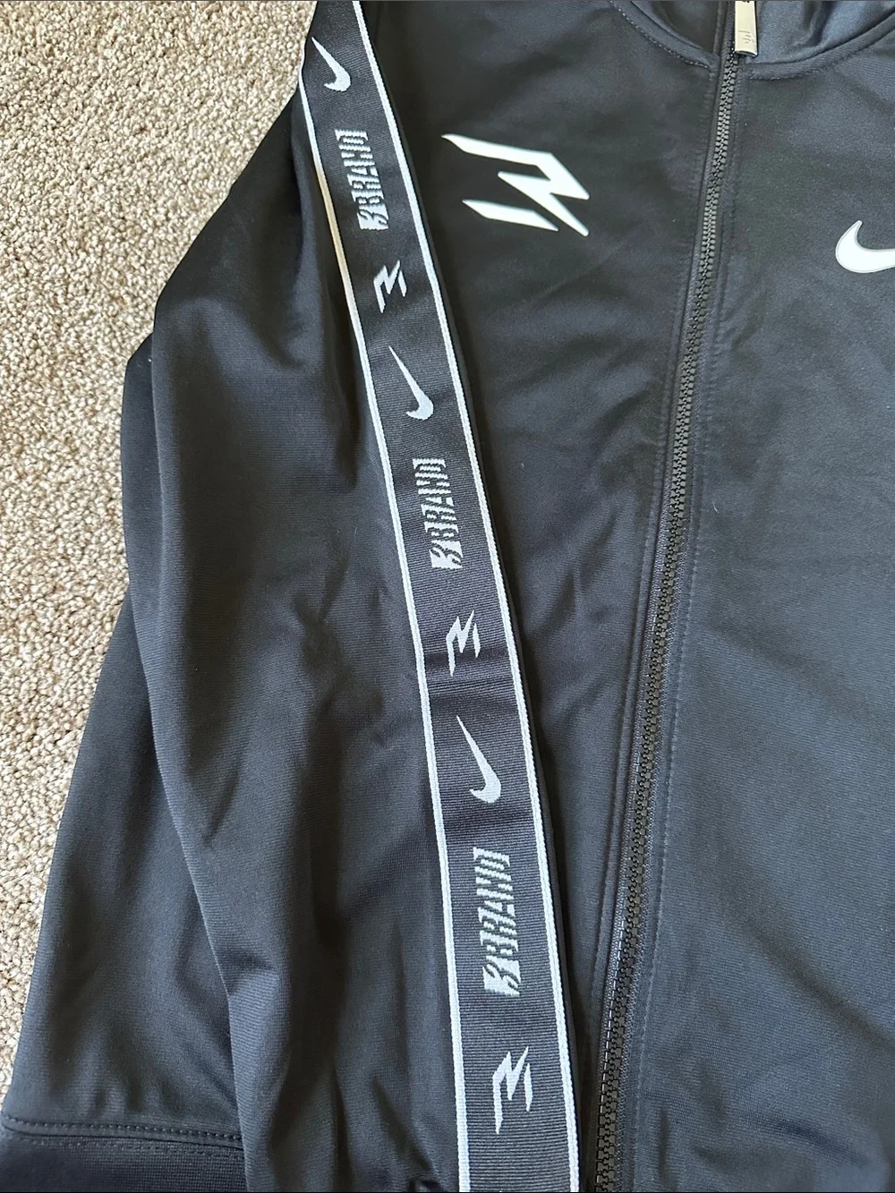 Nike 3BRAND Russell Wilson Boys Full Zip Track Jacket Black Size Youth Large